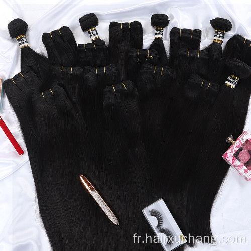 Paquets de tissages péruviens en gros de la chair de cheveux remy extension brésilienne brésilienne à cheveux humains bon marché paquets